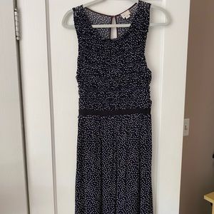 Stunning Navy Blue and white pockadot dress